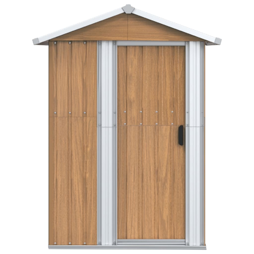 Vidaxl jardin hangar 126x97.5x177 cm brun en acier galvanisé