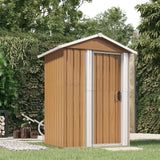 Vidaxl jardin hangar 126x97.5x177 cm brun en acier galvanisé