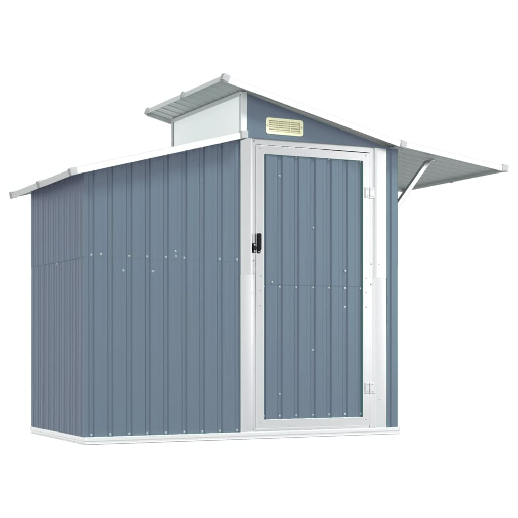 Vidaxl Garden Shed 270x130x208,5 cm galvanisert stålgrå