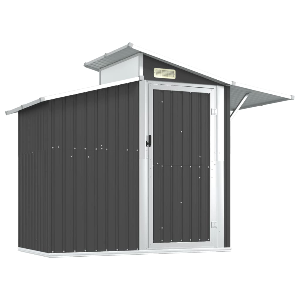 Vidaxl Garden Shed 270x130x208,5 cm galvanisert stål Antracittfarge