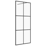 Vidaxl walk-in brusevæg 90x195 cm ESG-glas gennemsigtig og sort