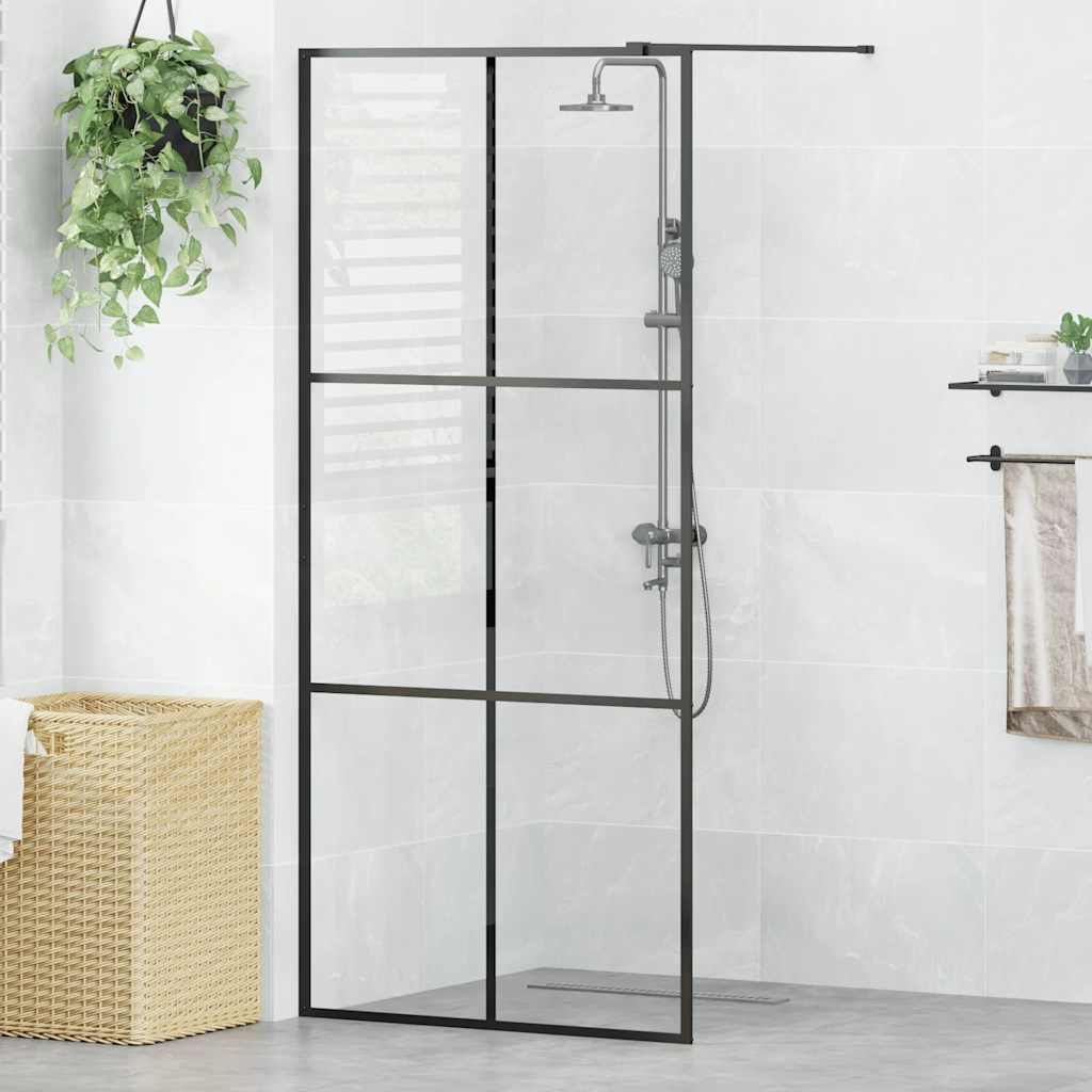 Vidaxl Walk-In Walk-In Walk Mur 90x195 cm ESG-GLAS transparent et noir