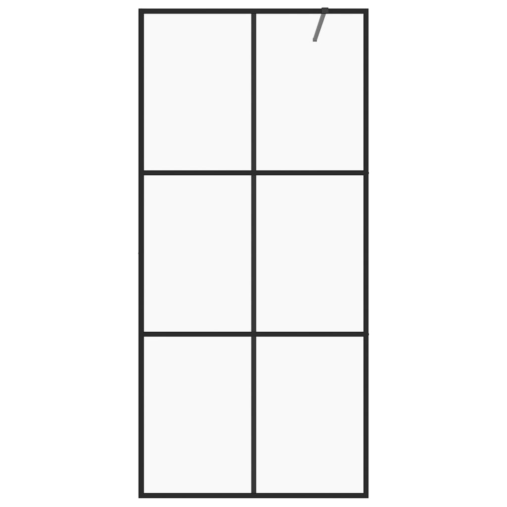 Vidaxl walk-in brusevæg 100x195 cm esg-glas gennemsigtig og sort