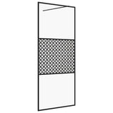 Vidaxl Walk-In Walking Mur 80x195 cm esg-glas transparent et noir