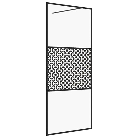 Vidaxl Walk-In Walking Mur 80x195 cm esg-glas transparent et noir