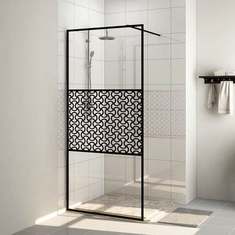 Vidaxl Walk-In Walking Mur 80x195 cm esg-glas transparent et noir