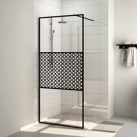 Vidaxl Walk-In Walk Walk 115x195 cm ESG-glas transparent et noir