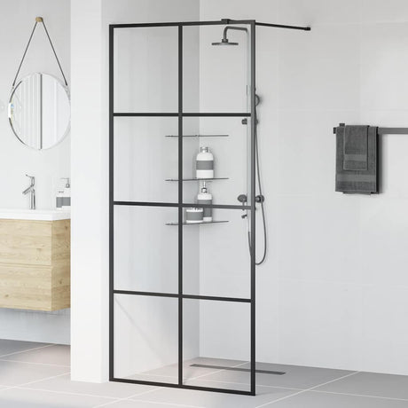 Vidaxl Walk-In Walk-In Walk Mur 90x195 cm ESG-GLAS transparent et noir