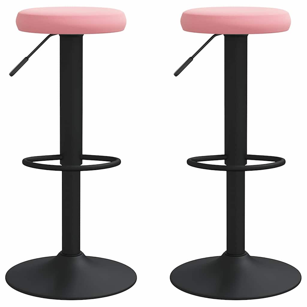 Vidaxl barkrukken 2 st fluweel roze