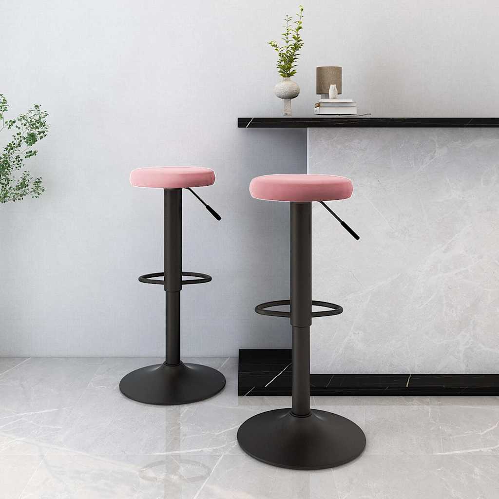 Vidaxl barkrukken 2 st fluweel roze