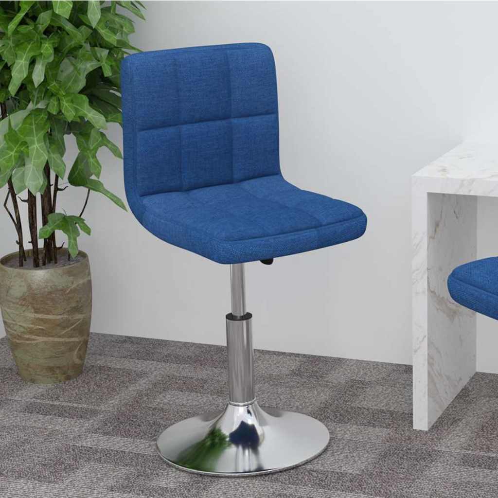 Vidaxl barkruk draaibaar stof blauw