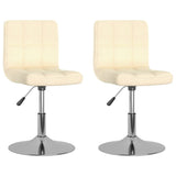 Vidaxl eetkamerstoelen 2 st draaibaar stof crèmekleurig
