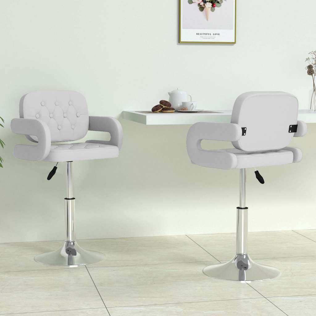 Vidaxl eetkamerstoelen draaibaar 2 st kunstleer wit
