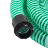 VidaXL Zuigslang met messing koppelingen 1,1'' 3 m PVC groen