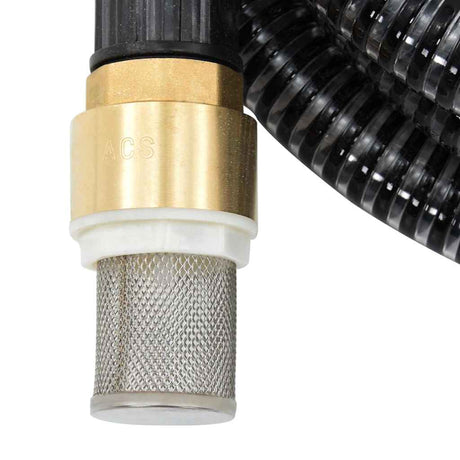 Vidaxl Sucking tuyau avec accouplements en laiton 1,1 '' 10 m PVC noir