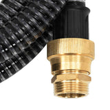 Vidaxl Sucking tuyau avec accouplements en laiton 1,1 '' 10 m PVC noir