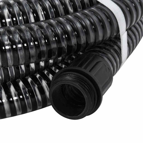Vidaxl Sucking tuyau avec accouplements en laiton 1,1 '' 25 m PVC noir