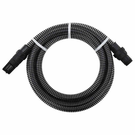 Vidaxl Sucking tuyau avec couplages en PVC 1.1 '' 10 m PVC noir