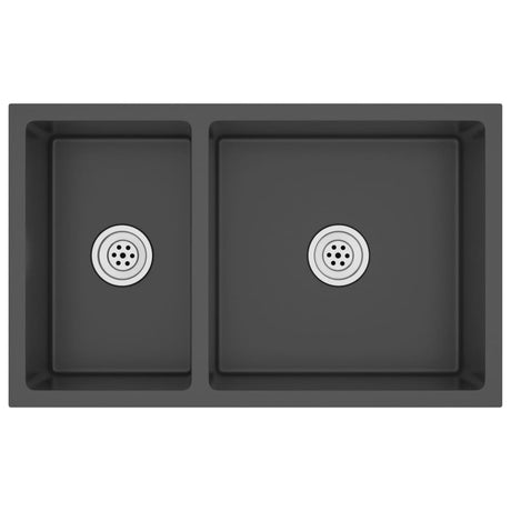 Puits vidaxl en acier inoxydable noir