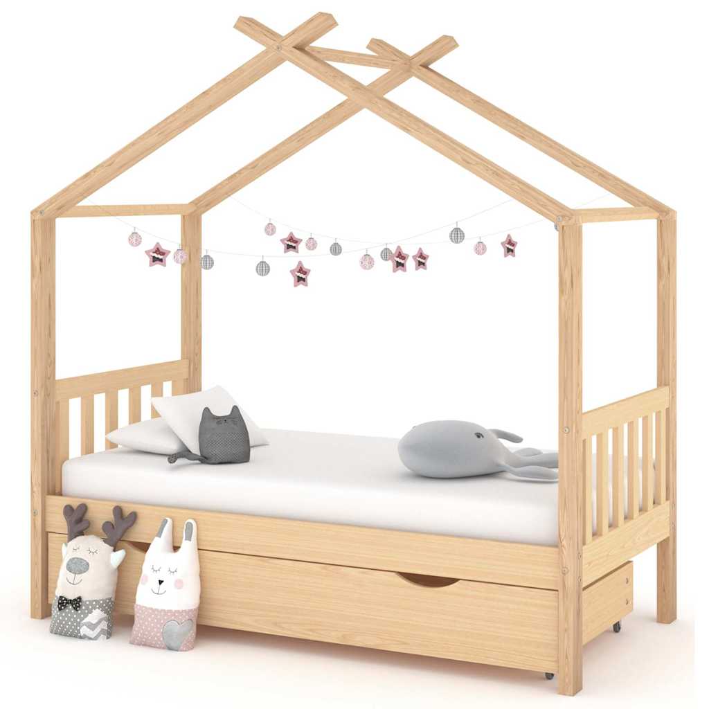 Vidaxl kinderbedframe met lade massief grenenhout 80x160 cm