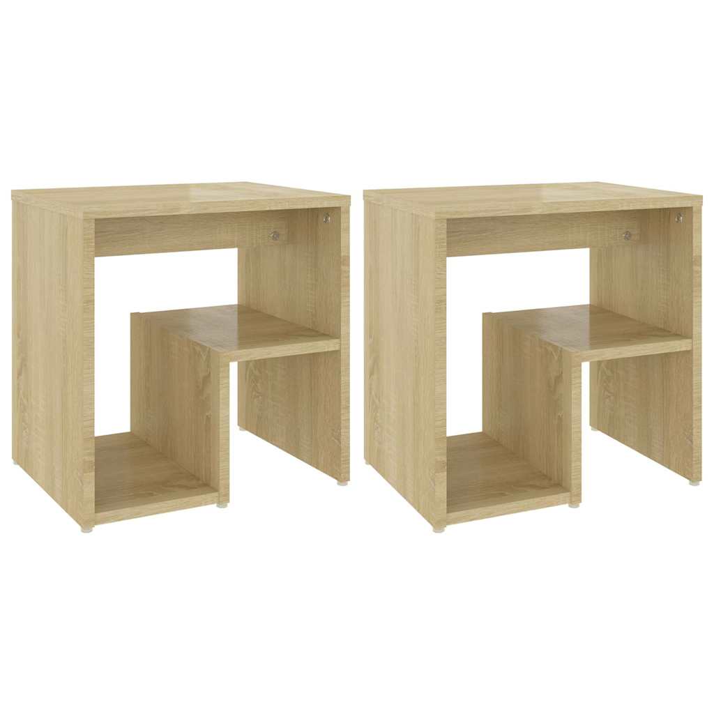 Vidaxl nachtkastjes 2 st 40x30x40 cm bewerkt hout sonoma eikenkleurig