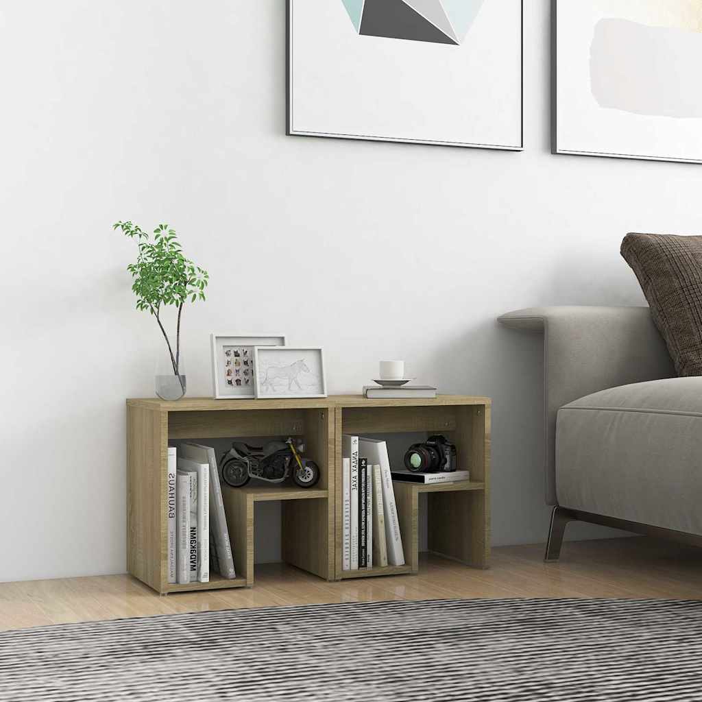 Vidaxl nachtkastjes 2 st 40x30x40 cm bewerkt hout sonoma eikenkleurig