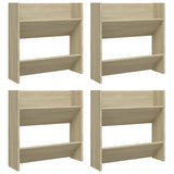 Gabinetes de zapatos de pared Vidaxl 4 PCS 60x18x60 cm de madera procesada Sonoma Oak