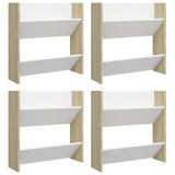 VidaXL wall shoe cabinets 4 st 60x18x60 cm wood white sonoma oak