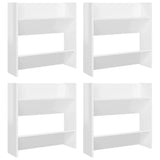 Armoires à chaussures murales vidaxl 4 ST 60x18x60 cm Bois de bois de haut niveau blanc
