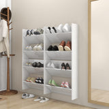 Gabinetes de zapatos de pared de Vidaxl 4 st 60x18x60 cm de madera propiedad de alto brillo blanco