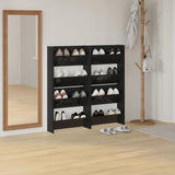 Armoires à chaussures murales vidaxl 4 ST 60x18x60 cm en bois haut brillant noir