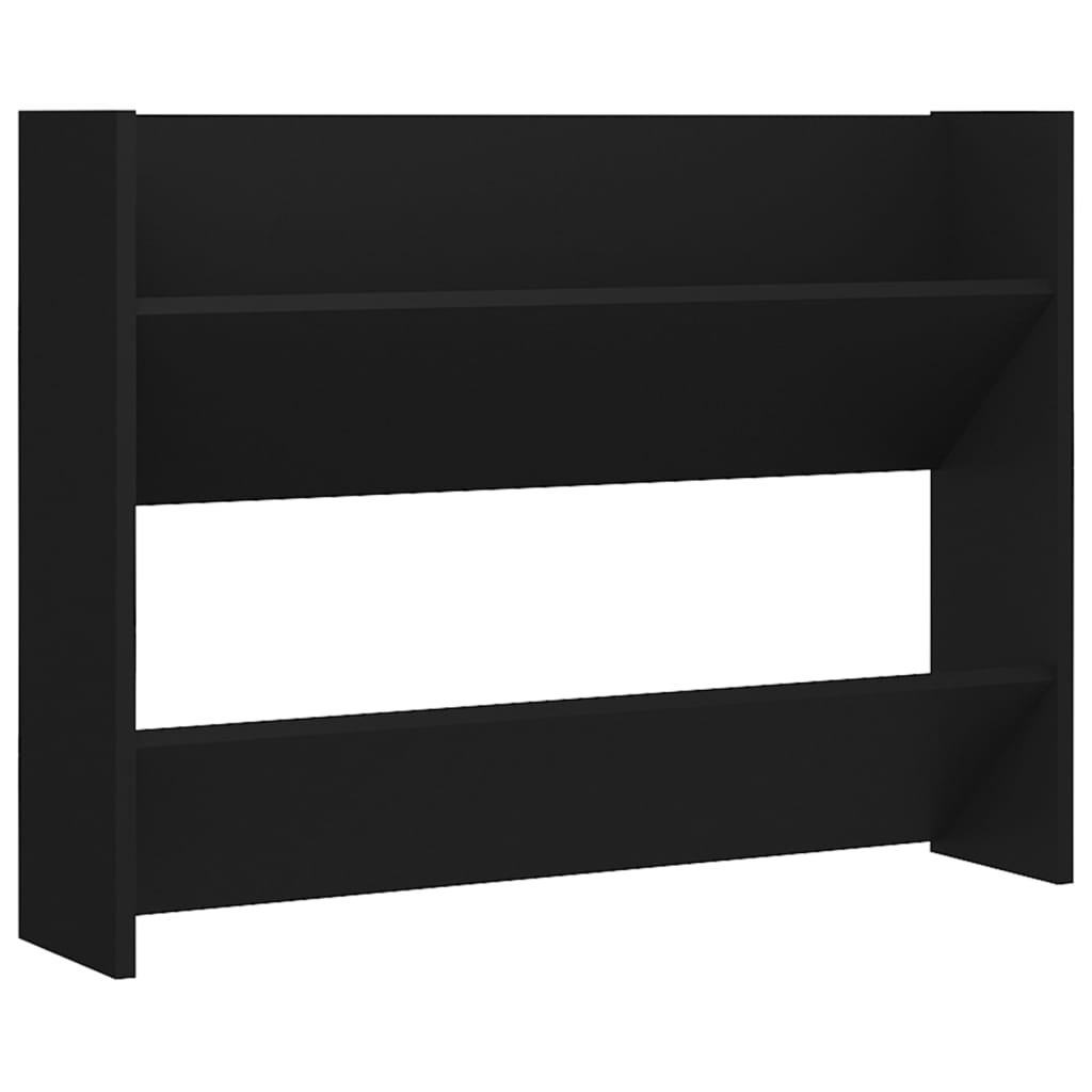 Gabinete de zapatos de pared de Vidaxl 80x18x60 cm de madera propiedad de negro