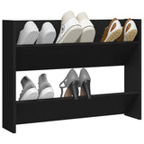 Gabinete de zapatos de pared de Vidaxl 80x18x60 cm de madera propiedad de negro