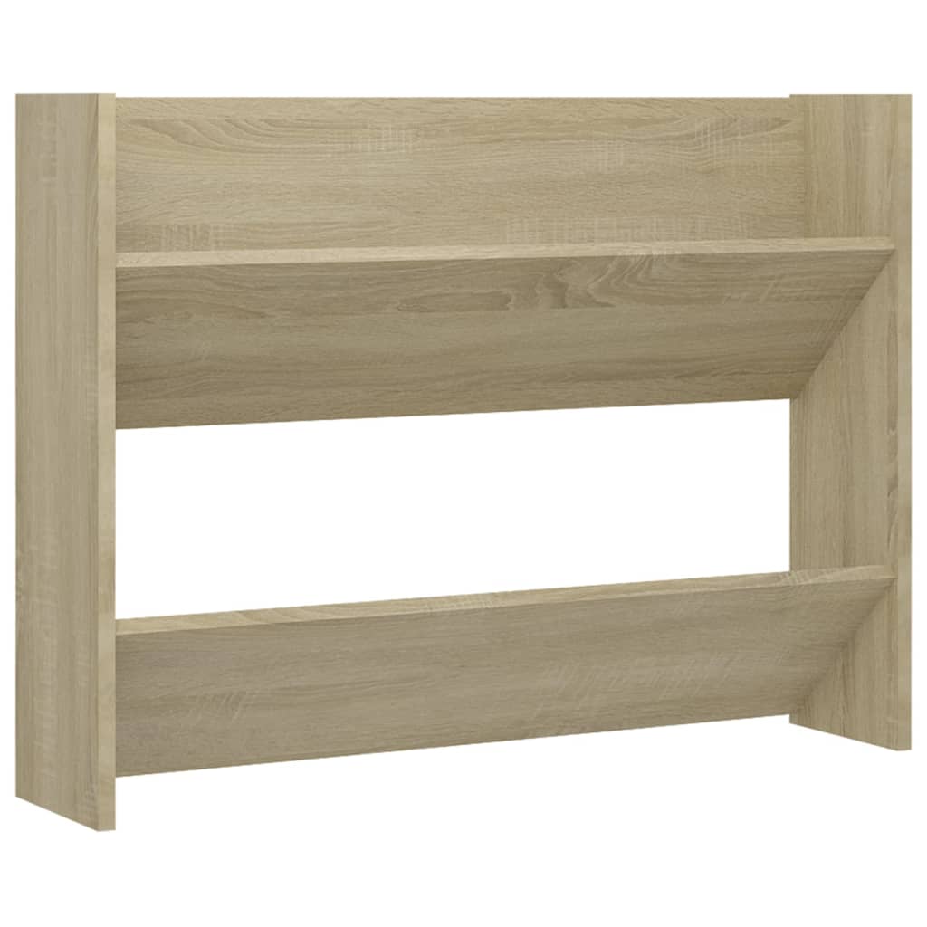 Armoire à chaussures murales vidaxl 80x18x60 cm en bois de bois de chêne sonoma -colore
