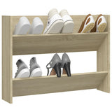 Armoire à chaussures murales vidaxl 80x18x60 cm en bois de bois de chêne sonoma -colore