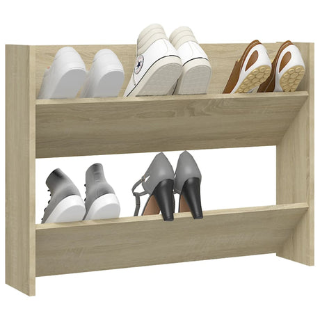 Armoire à chaussures murales vidaxl 80x18x60 cm en bois de bois de chêne sonoma -colore