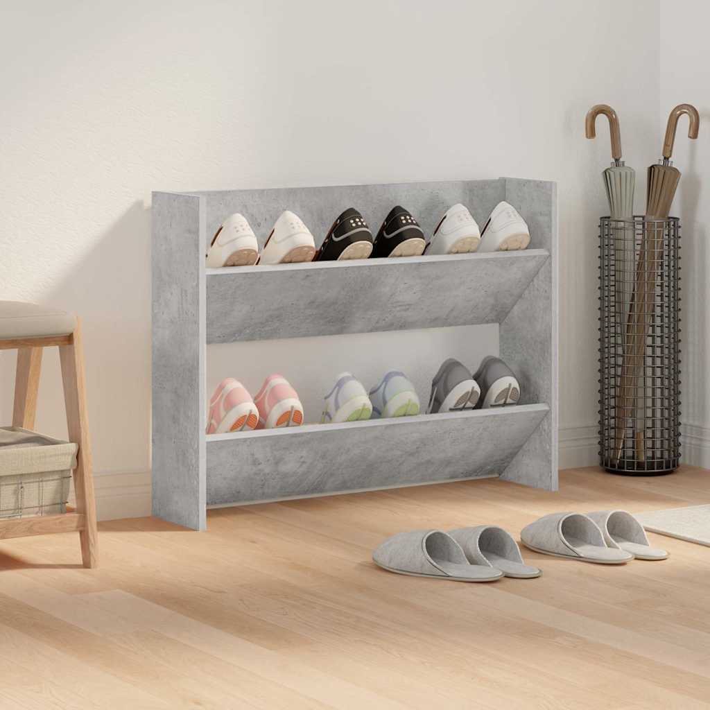 Vidaxl Wall Shoe Cabinet 80x18x60 cm Prix en béton en bois édité