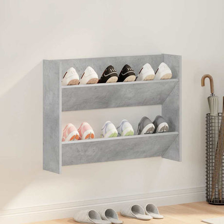Vidaxl Wall Shoe Cabinet 80x18x60 cm Prix en béton en bois édité