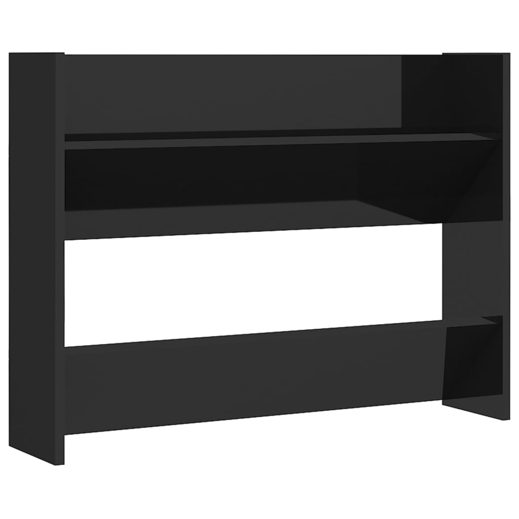 Vidaxl stenska omara za čevlje 80x18x60 cm Lastno lestvico Les High Gloss Black