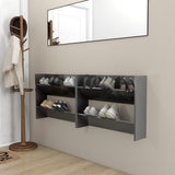 Vidaxl Wall Shoe Szafki 2 St 80x18x60 cm drewniane szary Grey