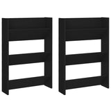 Gabinetes de zapatos de pared Vidaxl 2 PCS 60x18x90 cm de madera procesada Negro