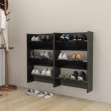 Gabinetes de zapatos de pared Vidaxl 2 st 60x18x90 cm de madera de alto brillo negro