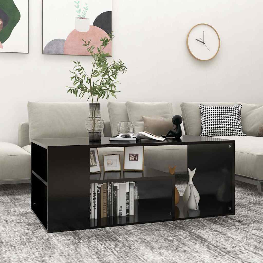 Vidaxl salontafel 100x50x40 cm bewerkt hout zwart