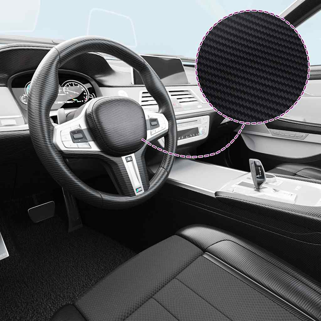Vidaxx 2 pcs film de voiture 3d 100x150 cm + 50x150 cm noir