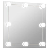 Miroir mural vidaxl avec des lampes LED Verre carrée