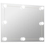 Miroir mural vidaxl sans cadre de lampes à LED de verre