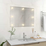 Miroir mural vidaxl sans cadre de lampes à LED de verre