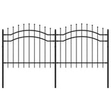 VidaXL clôture de jardin avec extrémités de barre 140 cm acier thermolaqué noir