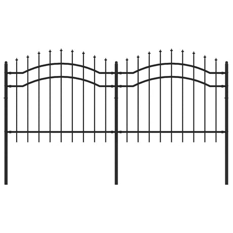 VidaXL clôture de jardin avec extrémités de barre 140 cm acier thermolaqué noir