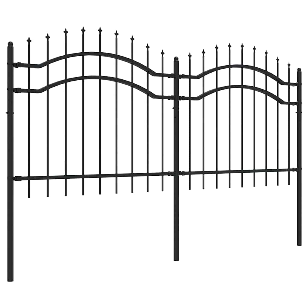 VidaXL clôture de jardin avec extrémités de barre 140 cm acier thermolaqué noir